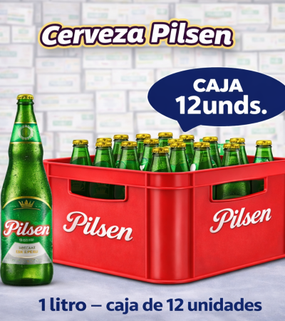 Caja de cerveza Pilsen de 12 unidades