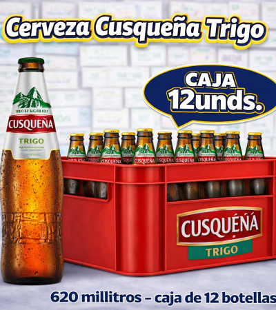 Cerveza Cusqueña Trigo y caja