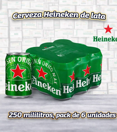 Cerveza Heineken, pack de 6 unidades