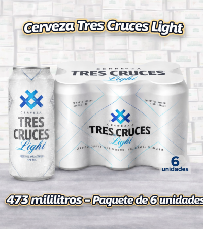 Cerveza Tres Cruces Light en estante